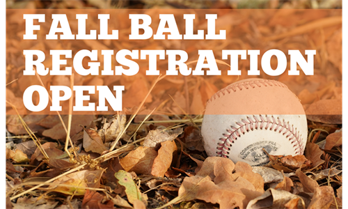 Registration for Fall Youth Baseball and Softball Now Open