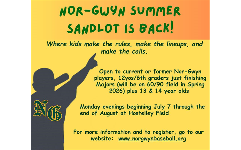 Nor-Gwyn Summer Sandlot is Back!